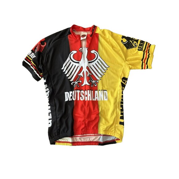 Deutschland Germany Mens Cycling Jersey Size XXL Red Yellow Black Zipper - Picture 1 of 4